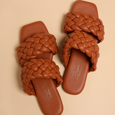 Chocolate Island Braided Flats