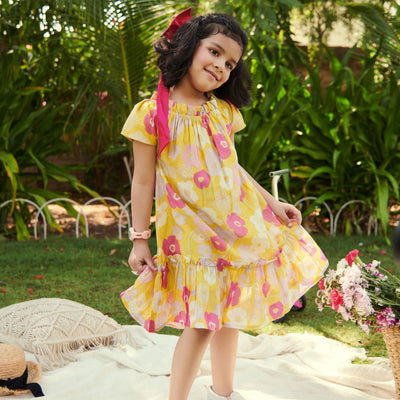 Mellow Chanderi Tier Dress