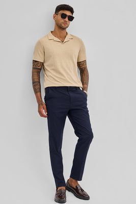 Beige Textured Cuban T-Shirt