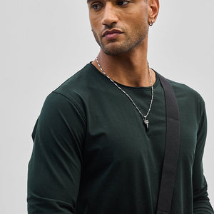 Dark Green Stretch Full Sleeve T-Shirt