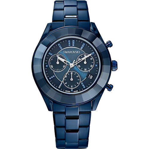 Swarovski Octea Lux Sport Women's Blue Dial 39 MM & Blue Chain Strap Watch