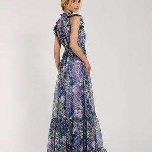 Mac Duggal 56116 A Line Floral Print Evening Formal Dress