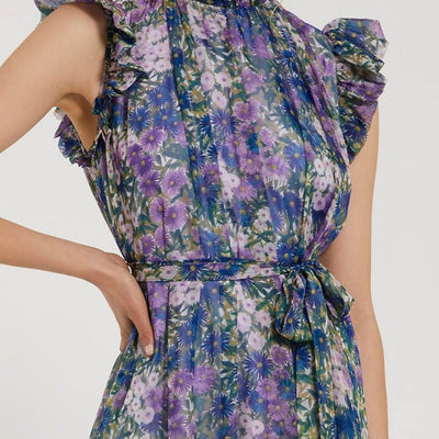 Mac Duggal 56116 A Line Floral Print Evening Formal Dress