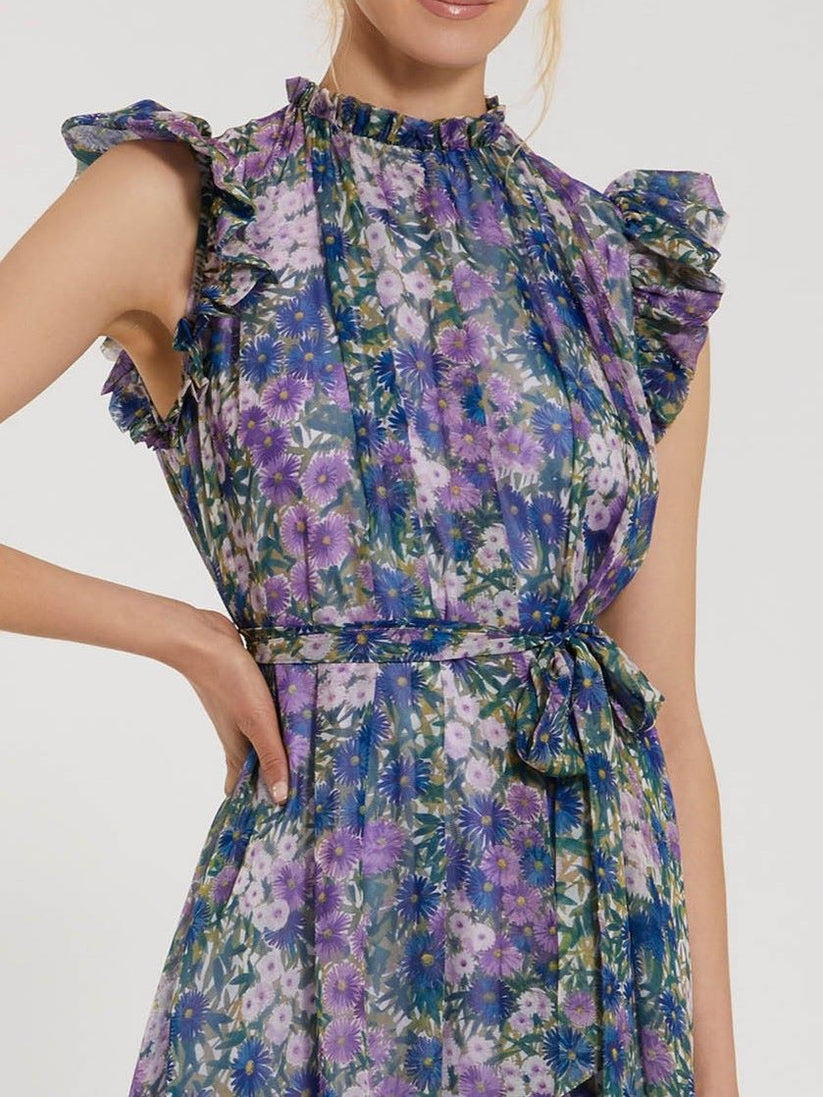 Mac Duggal 56116 A Line Floral Print Evening Formal Dress