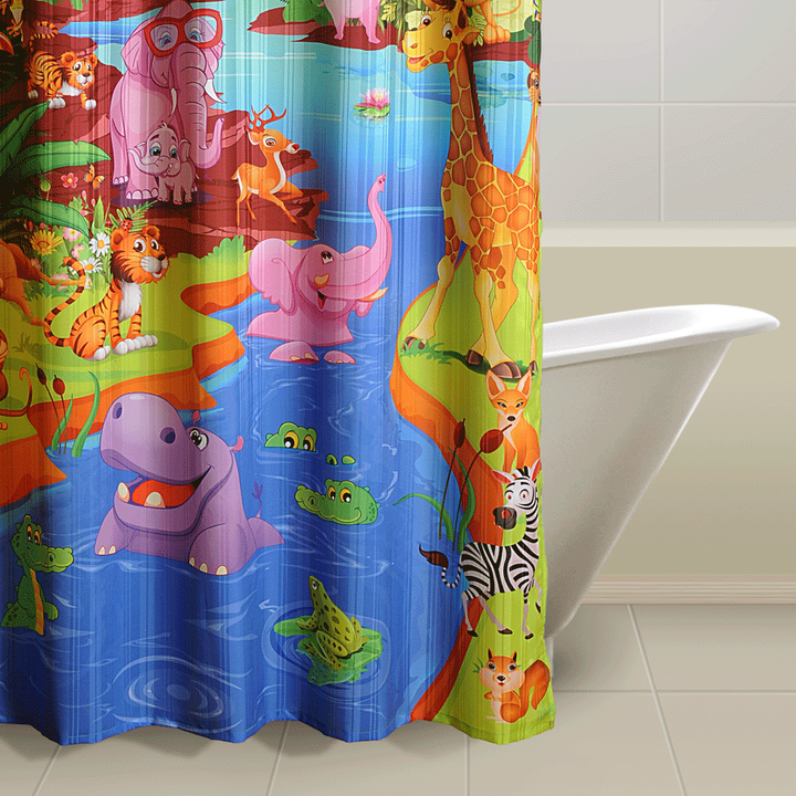 SWAYAM JUNGLE STORY SHOWER CURTAINS- 5601