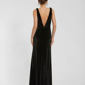 Mac Duggal 56144 Long Fitted Formal Velvet Prom Dress