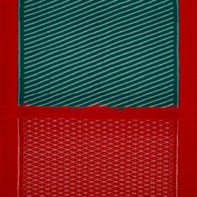 Sea Green Handloom Orissa Cotton Saree With Tie & Dye Stripes