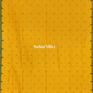 Yellow Sambalpuri Ikat Tussar Silk Saree