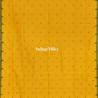 Yellow Sambalpuri Ikat Tussar Silk Saree