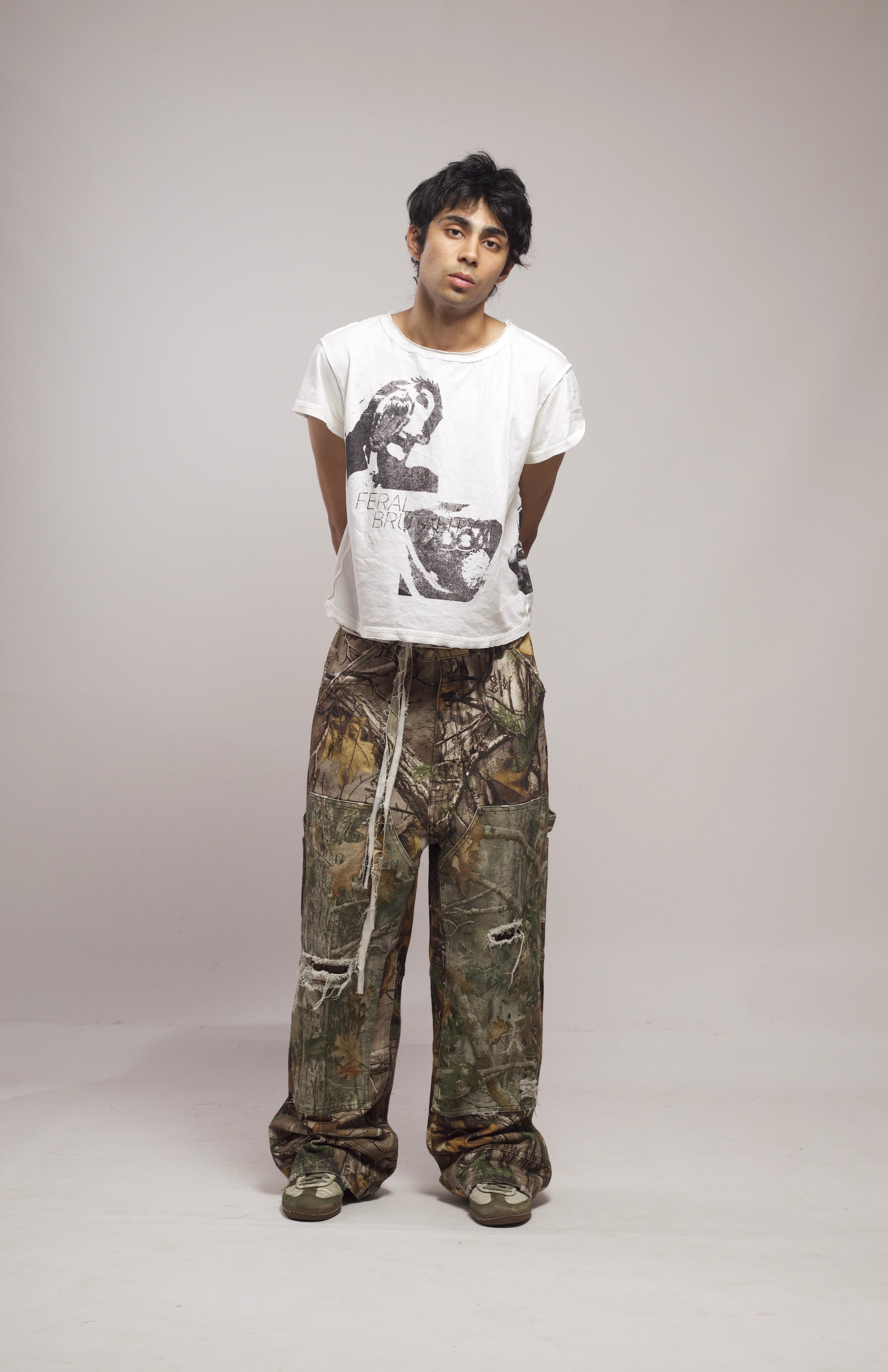 FERAL BRUTALITY T-SHIRT (FADED WHITE)