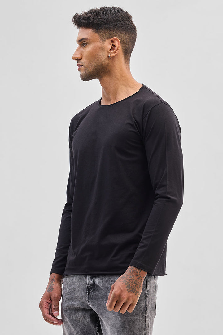 Black Stretch Full Sleeve T-Shirt