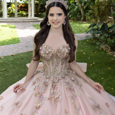 3D Floral Strapless Ball Gown by LizLuo Fiesta 56525