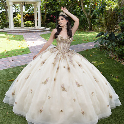 3D Floral Strapless Ball Gown by LizLuo Fiesta 56525