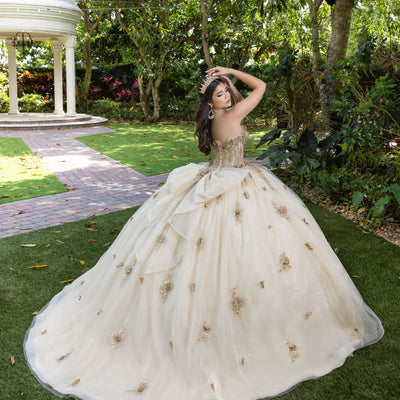 3D Floral Strapless Ball Gown by LizLuo Fiesta 56525