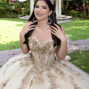 3D Floral Strapless Ball Gown by LizLuo Fiesta 56525