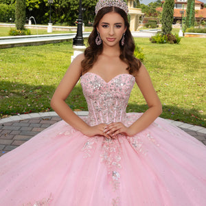 3D Floral Off Shoulder Ball Gown by LizLuo Fiesta 56526