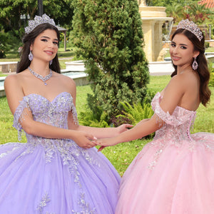 3D Floral Off Shoulder Ball Gown by LizLuo Fiesta 56526