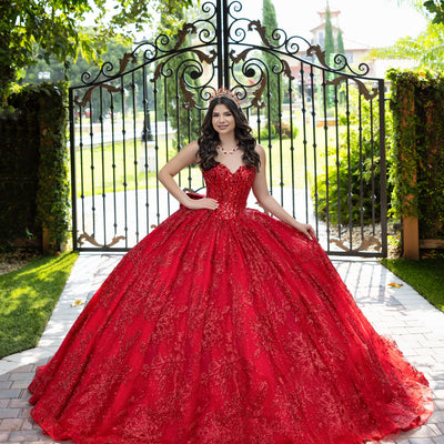 Glitter Strapless Ball Gown by LizLuo Fiesta 56527