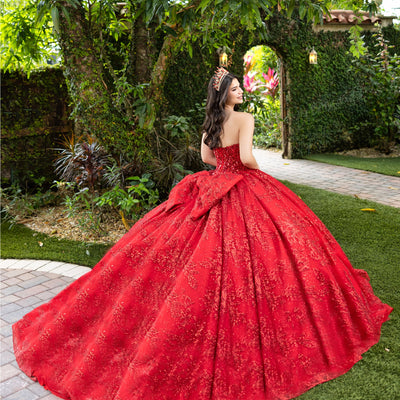 Glitter Strapless Ball Gown by LizLuo Fiesta 56527