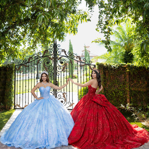 Glitter Strapless Ball Gown by LizLuo Fiesta 56527