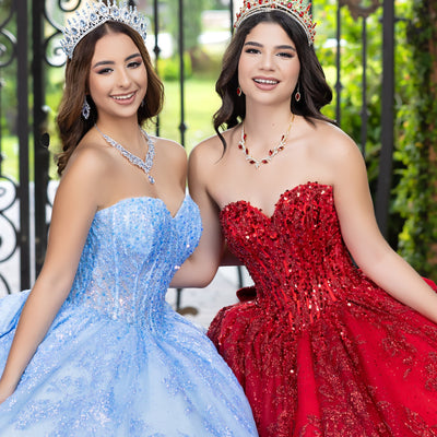 Glitter Strapless Ball Gown by LizLuo Fiesta 56527