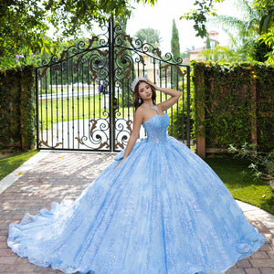 Glitter Strapless Ball Gown by LizLuo Fiesta 56527