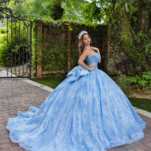 Glitter Strapless Ball Gown by LizLuo Fiesta 56527