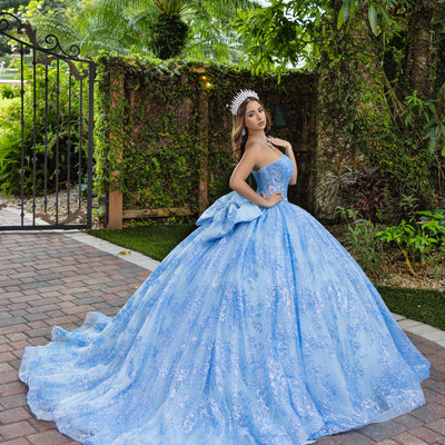 Glitter Strapless Ball Gown by LizLuo Fiesta 56527