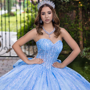 Glitter Strapless Ball Gown by LizLuo Fiesta 56527