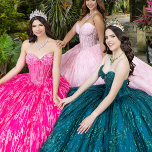 Glitter Strapless Ball Gown by LizLuo Fiesta 56528