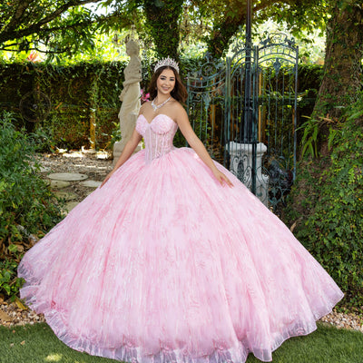 Glitter Strapless Ball Gown by LizLuo Fiesta 56528