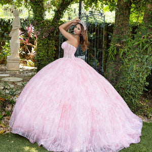 Glitter Strapless Ball Gown by LizLuo Fiesta 56528