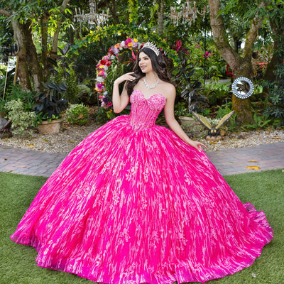Glitter Strapless Ball Gown by LizLuo Fiesta 56528