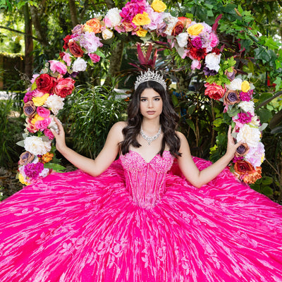 Glitter Strapless Ball Gown by LizLuo Fiesta 56528