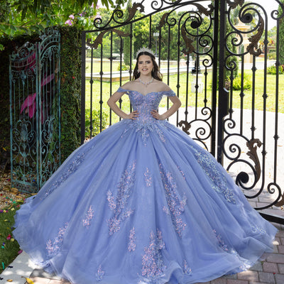 3D Floral Off Shoulder Ball Gown by LizLuo Fiesta 56529