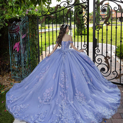 3D Floral Off Shoulder Ball Gown by LizLuo Fiesta 56529