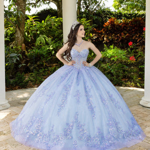 Lace Tulle Strapless Ball Gown by LizLuo Fiesta 56530