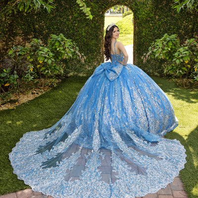 Sleeveless Cape Ball Gown by LizLuo Fiesta 56533