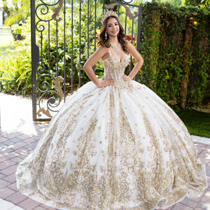 Sleeveless Cape Ball Gown by LizLuo Fiesta 56533