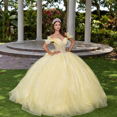 Beaded Off Shoulder Ball Gown by LizLuo Fiesta 56535