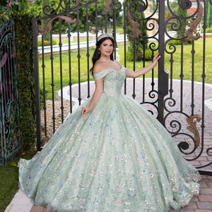 Fringe Off Shoulder Ball Gown by LizLuo Fiesta 56536