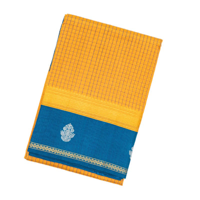 Sandal Handloom Chirala Silk Cotton Saree With Checks