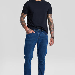 Navy Tapered Fit Jeans