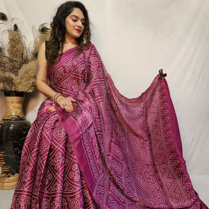 Modal Silk Bandhani Print Saree