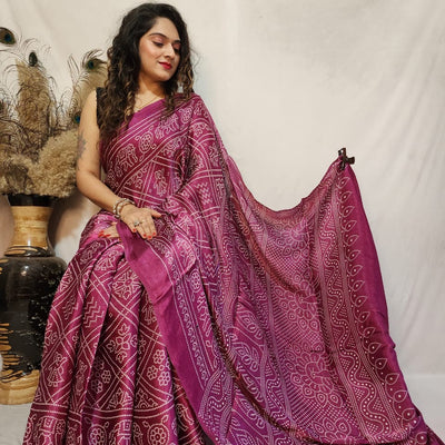 Modal Silk Bandhani Print Saree