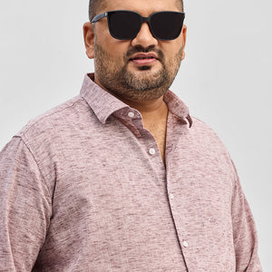 Mauve Linen Blend Shirt