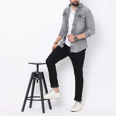 Premium RFD Cotton Shirt For Man (Grey)