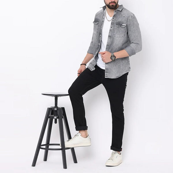 Premium RFD Cotton Shirt For Man (Grey)