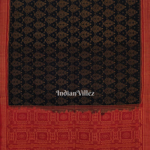 Black Odisha Ikat Sambalpuri Pure Cotton Saree