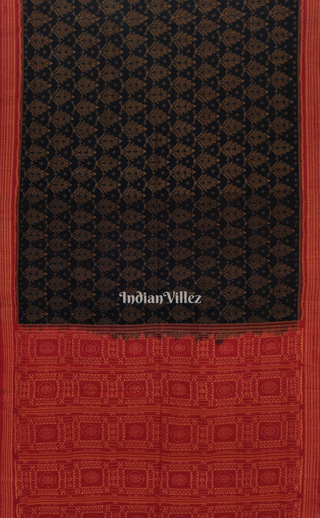 Black Odisha Ikat Sambalpuri Pure Cotton Saree
